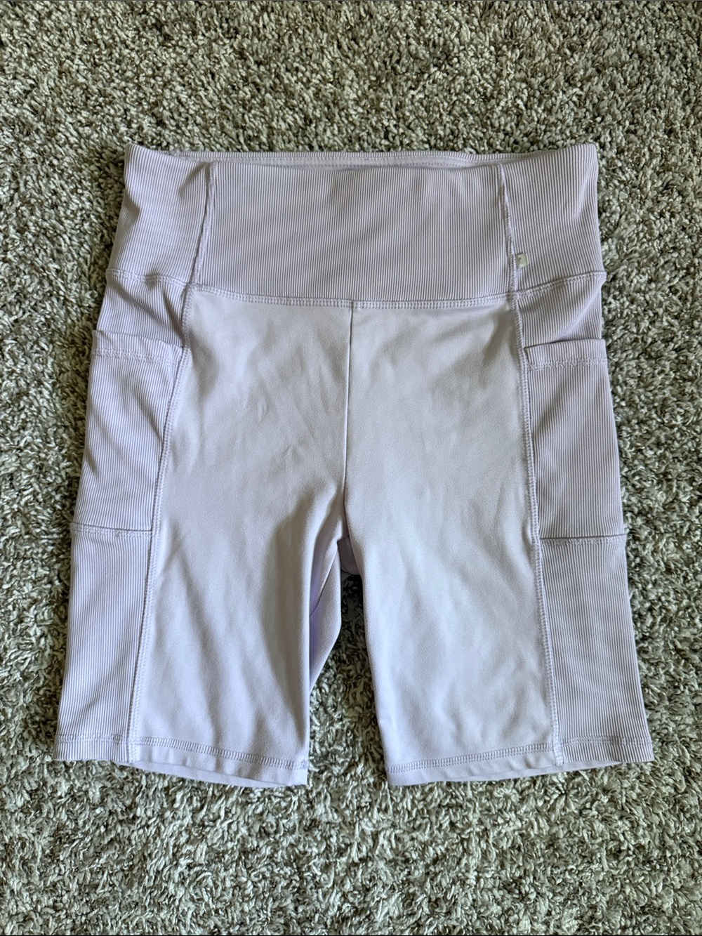 High-Waist Lavender Exercise Shorts